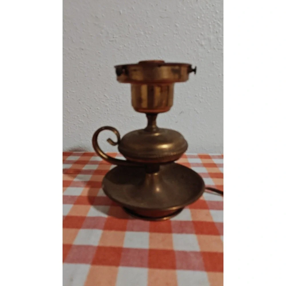 Antique Brass Whale oil Lamp Converted To electric Works!